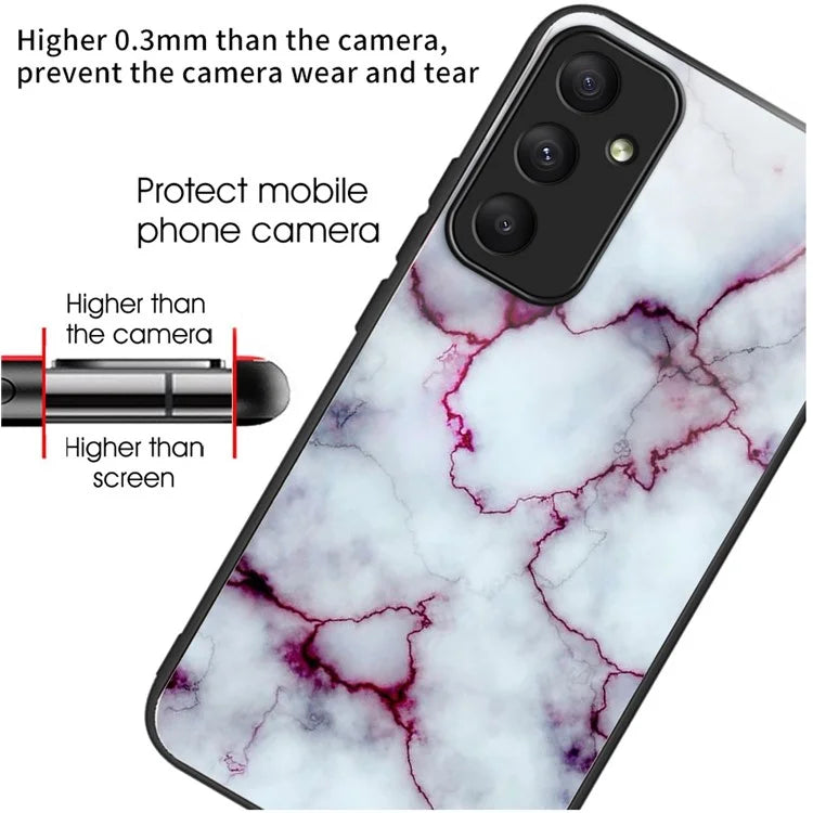 For Samsung Galaxy A55 5G Phone Back Cover Tempered Glass Pattern Design Case