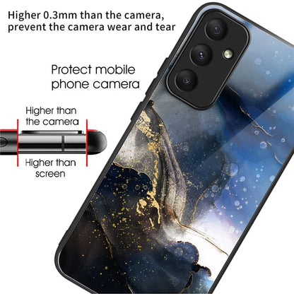 For Samsung Galaxy A55 5G Phone Back Cover Tempered Glass Pattern Design Case