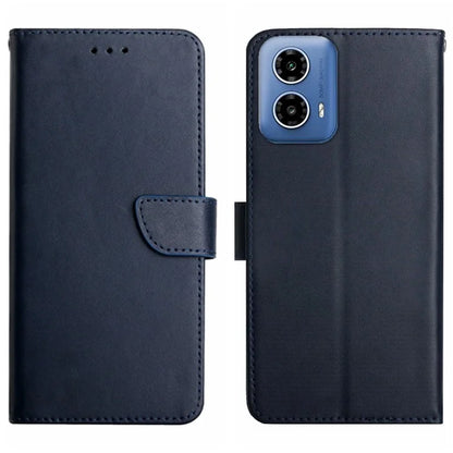 HT02 For Motorola Moto G34 5G Wallet Phone Case Nappa Texture Genuine Cow Leather Cover