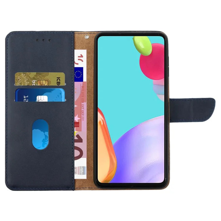 HT02 For Motorola Moto G34 5G Wallet Phone Case Nappa Texture Genuine Cow Leather Cover