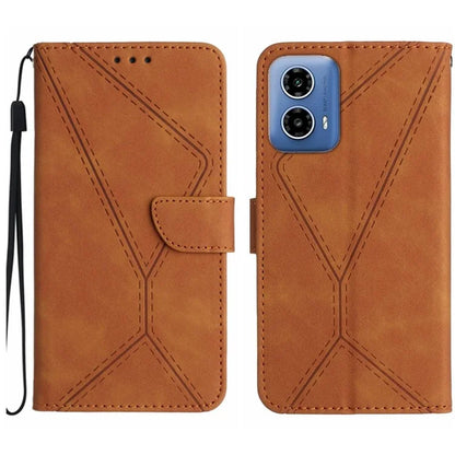 HT05 For Motorola Moto G34 5G Case Skin-touch Leather Imprinted Lines Phone Cover