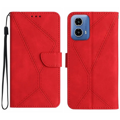 HT05 For Motorola Moto G34 5G Case Skin-touch Leather Imprinted Lines Phone Cover