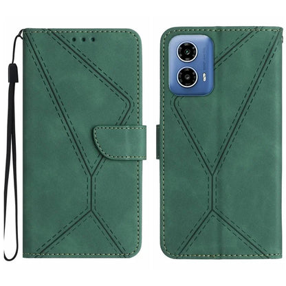 HT05 For Motorola Moto G34 5G Case Skin-touch Leather Imprinted Lines Phone Cover