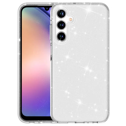 Cell Phone Cover for Samsung Galaxy A55 5G Case PC+TPU Anti-scratch Sparkly Glitter Mobile Shell