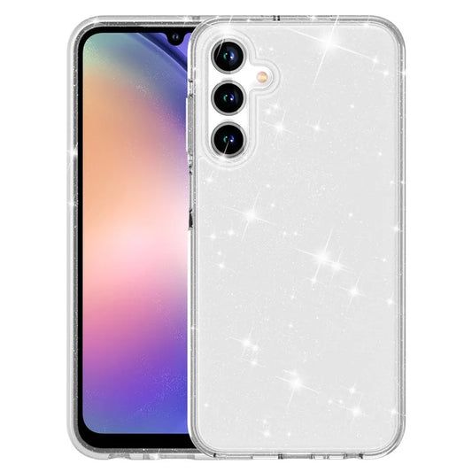 For Samsung Galaxy A25 5G (Global) (161.0 x 76.5 x 8.3mm) Phone Case Anti-scratch Sparkly Glitter PC+TPU Cell Phone Cover