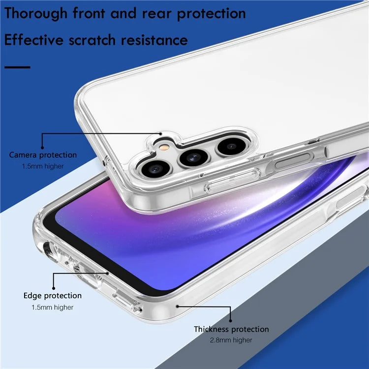 For Samsung Galaxy A35 5G Clear Case Hard PC + Soft TPU Anti-Scratch Phone Cover