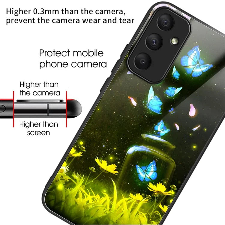 For Samsung Galaxy A35 5G Tempered Glass Phone Case Pattern Drop Protection