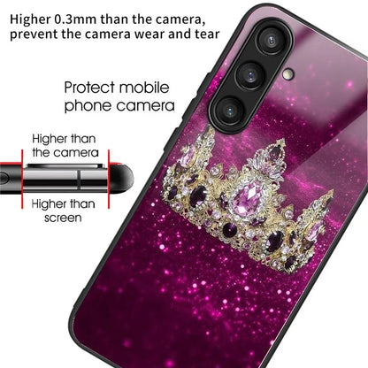 For Samsung Galaxy S23 FE Protective Phone Case Tempered Glass Pattern Printing