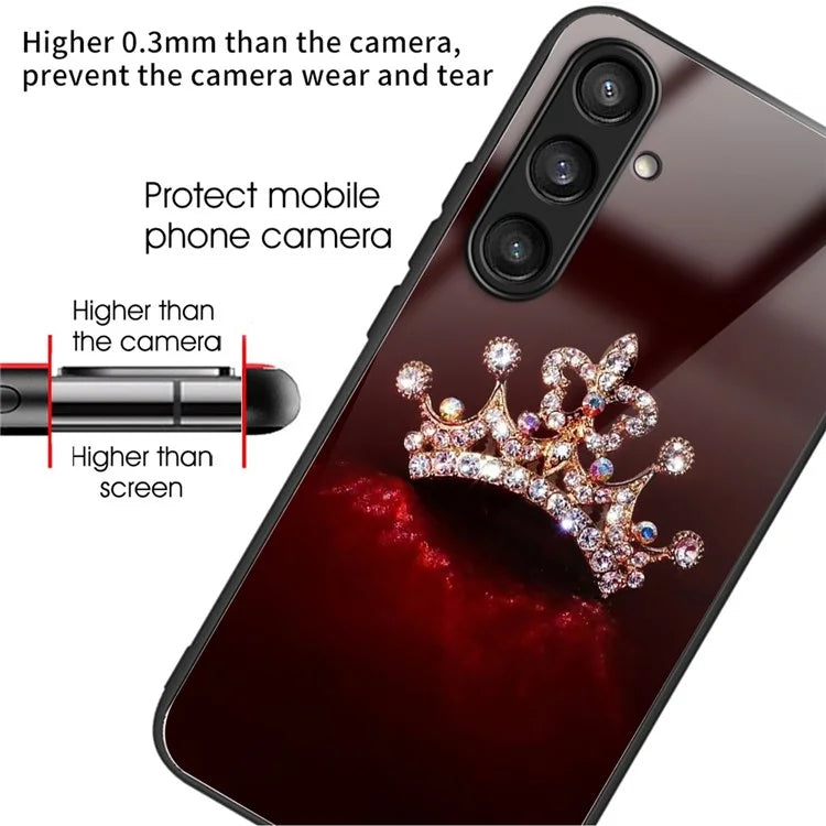 For Samsung Galaxy S23 FE Protective Phone Case Tempered Glass Pattern Printing