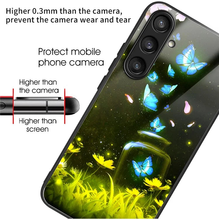 For Samsung Galaxy S23 FE Protective Phone Case Tempered Glass Pattern Printing