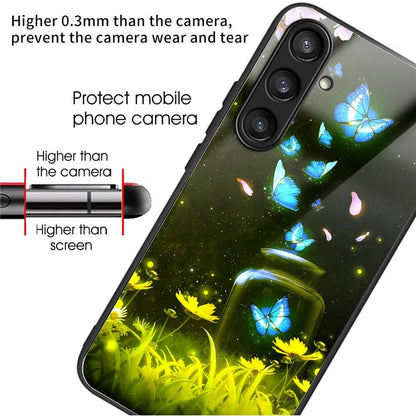 For Samsung Galaxy S23 FE Protective Phone Case Tempered Glass Pattern Printing
