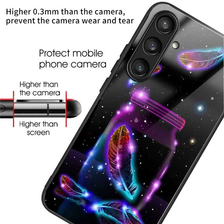 For Samsung Galaxy S23 FE Protective Phone Case Tempered Glass Pattern Printing