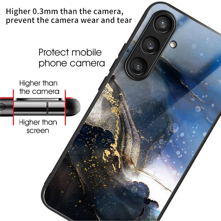 For Samsung Galaxy S23 FE Protective Phone Case Tempered Glass Pattern Printing
