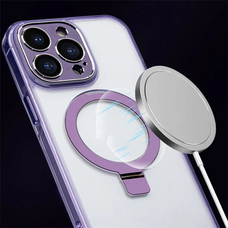 For iPhone 14 Pro Slim Case TPU+PC Kickstand Phone Case Compatible with MagSafe