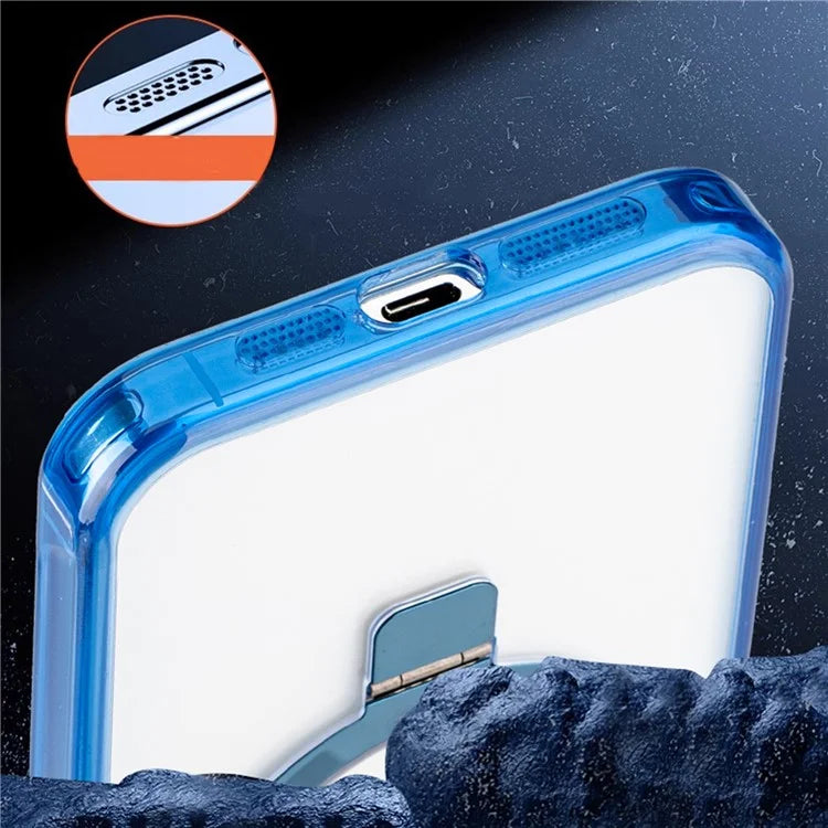 For iPhone 14 Pro Slim Case TPU+PC Kickstand Phone Case Compatible with MagSafe