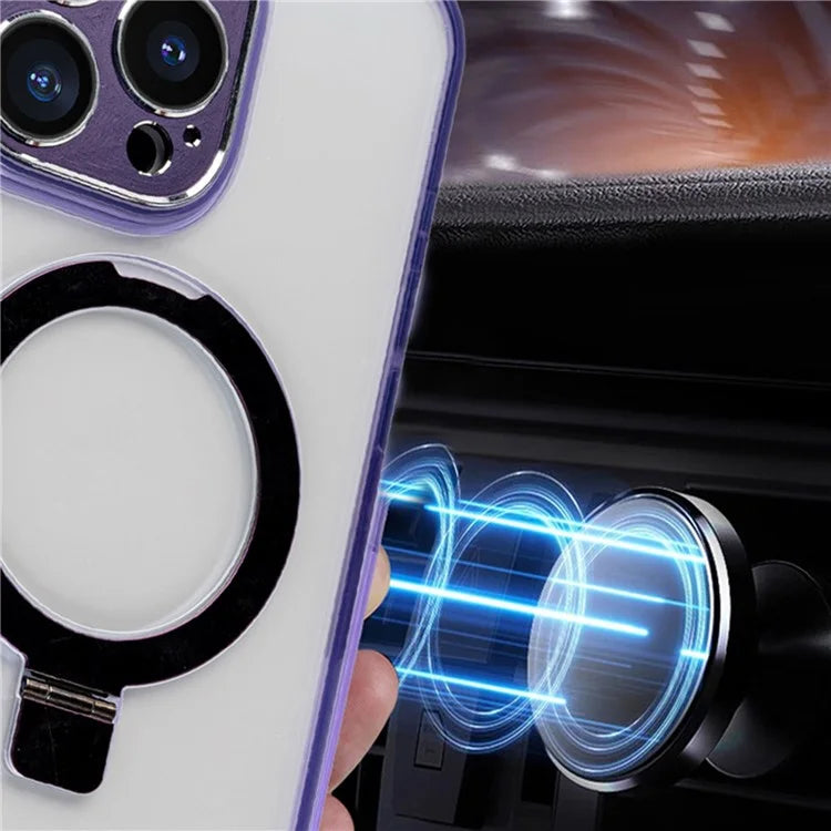 For iPhone 14 Pro Slim Case TPU+PC Kickstand Phone Case Compatible with MagSafe