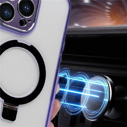 For iPhone 14 Pro Slim Case TPU+PC Kickstand Phone Case Compatible with MagSafe