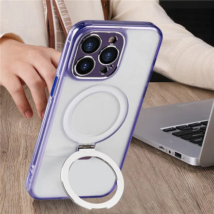 For iPhone 14 Pro Slim Case TPU+PC Kickstand Phone Case Compatible with MagSafe