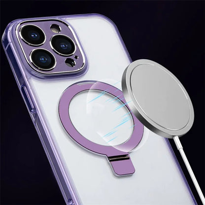 For iPhone 14 Pro Slim Case TPU+PC Kickstand Phone Case Compatible with MagSafe