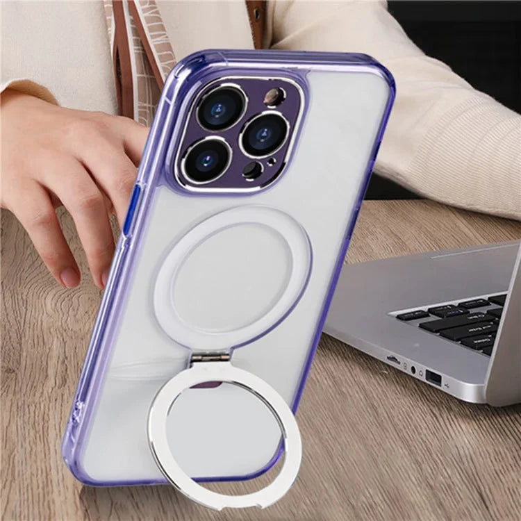 For iPhone 14 Pro Slim Case TPU+PC Kickstand Phone Case Compatible with MagSafe