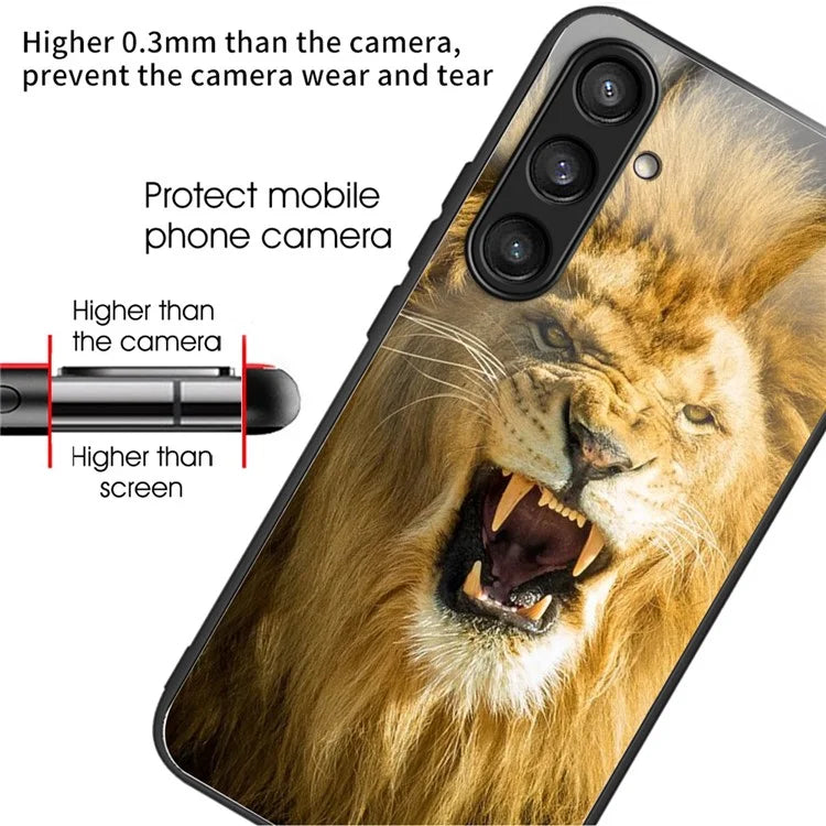 For Samsung Galaxy S24+ Phone Case Tempered Glass+TPU Cover Pattern Printing