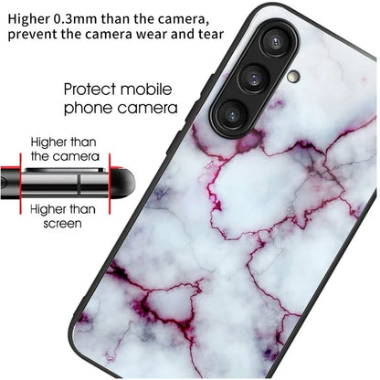 For Samsung Galaxy S24+ Phone Case Tempered Glass+TPU Cover Pattern Printing