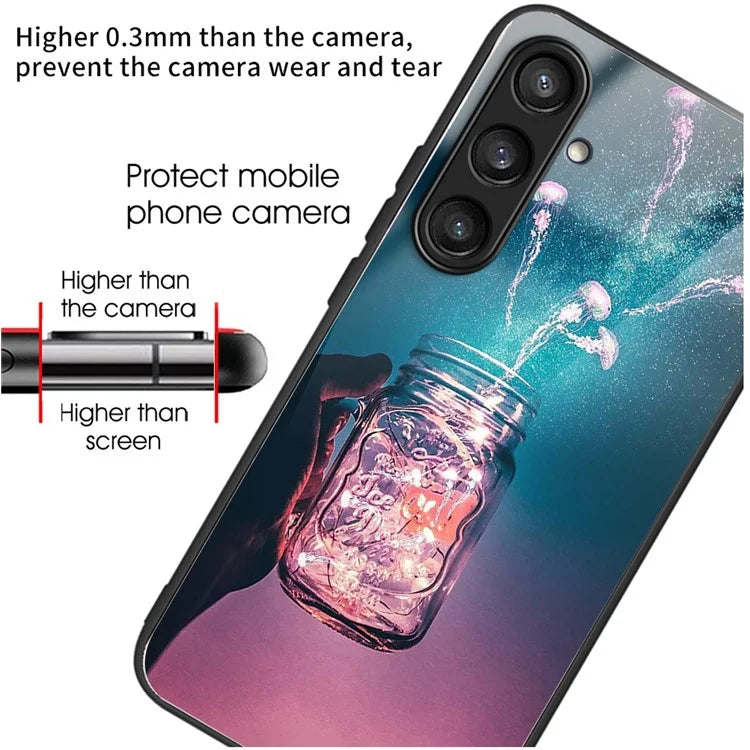 For Samsung Galaxy S24+ Phone Case Tempered Glass+TPU Cover Pattern Printing