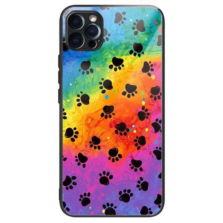 For iPhone 15 Pro Phone Case Pattern Printing Tempered Glass Back Cover