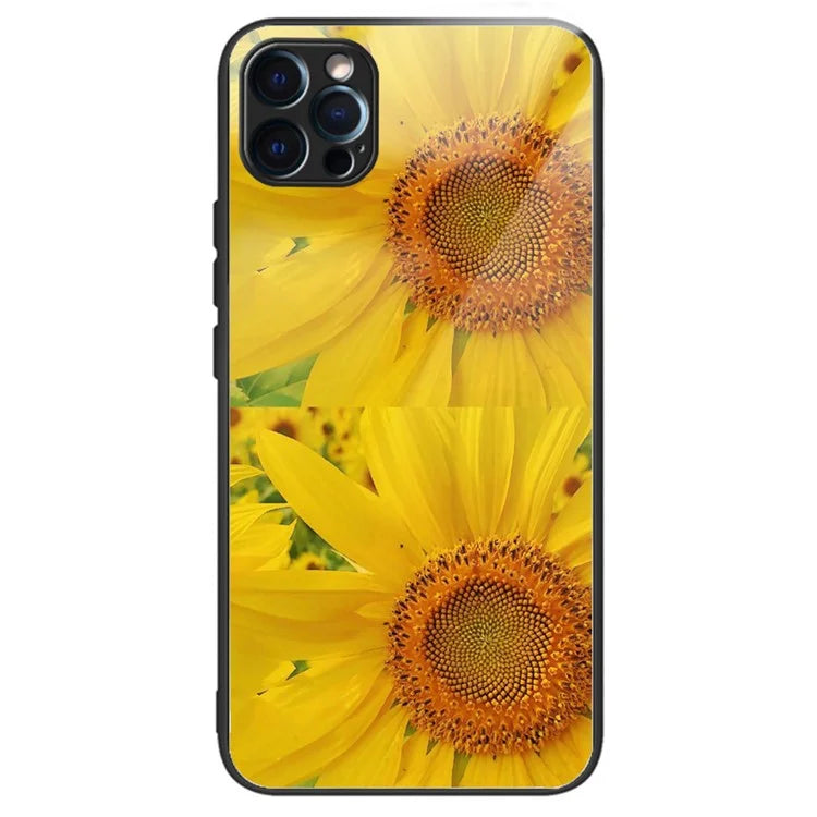 For iPhone 15 Pro Phone Case Pattern Printing Tempered Glass Back Cover