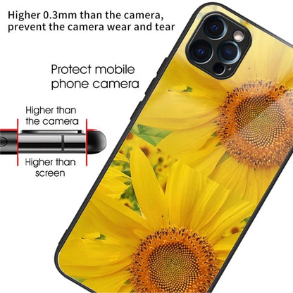 For iPhone 15 Pro Phone Case Pattern Printing Tempered Glass Back Cover