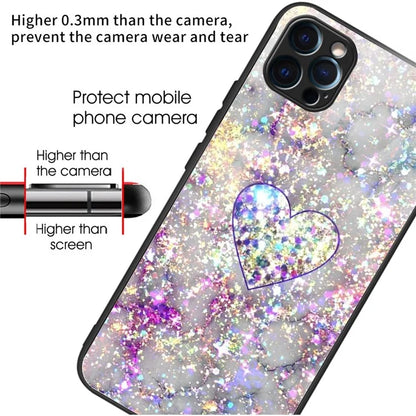 For iPhone 15 Pro Phone Case Pattern Printing Tempered Glass Back Cover