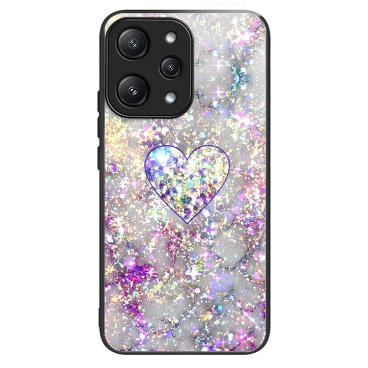 For Xiaomi Redmi 12 5G (Global) / Poco M6 Pro 5G Phone Case TPU Frame Tempered Glass Back Cover