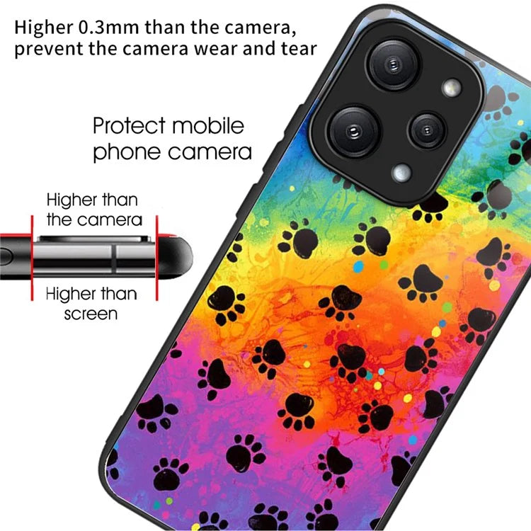 For Xiaomi Redmi 12 5G (Global) / Poco M6 Pro 5G Phone Case TPU Frame Tempered Glass Back Cover