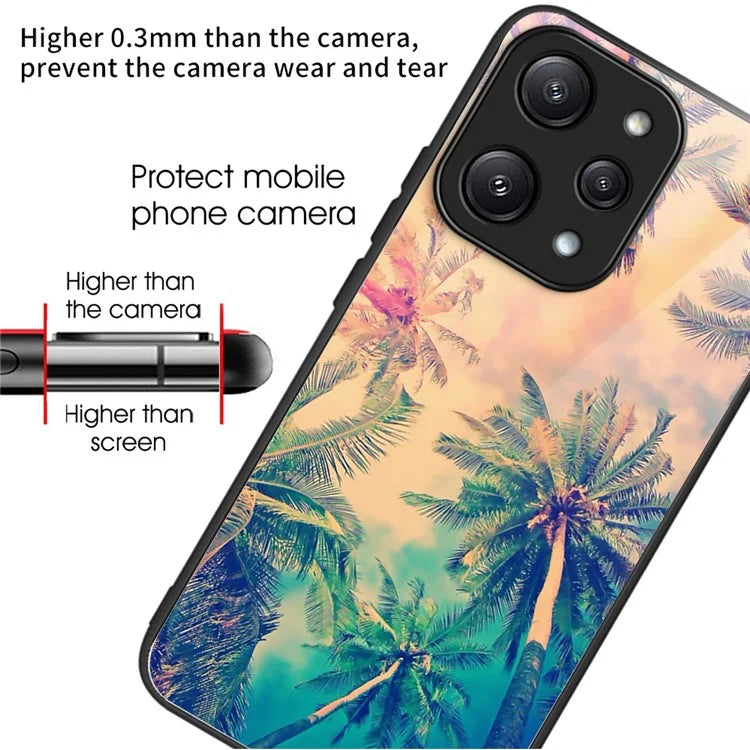For Xiaomi Redmi 12 5G (Global) / Poco M6 Pro 5G Phone Case TPU Frame Tempered Glass Back Cover