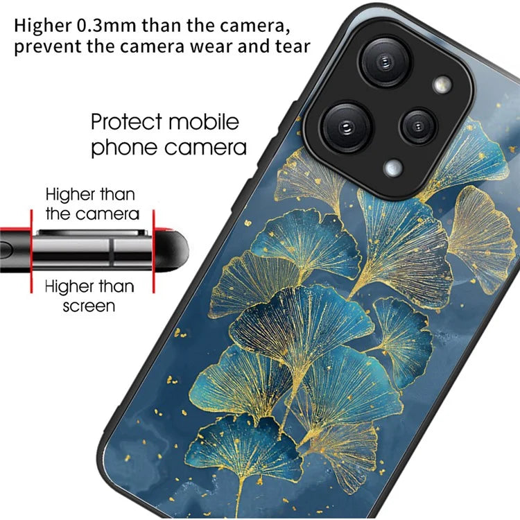 For Xiaomi Redmi 12 5G (Global) / Poco M6 Pro 5G Phone Case TPU Frame Tempered Glass Back Cover