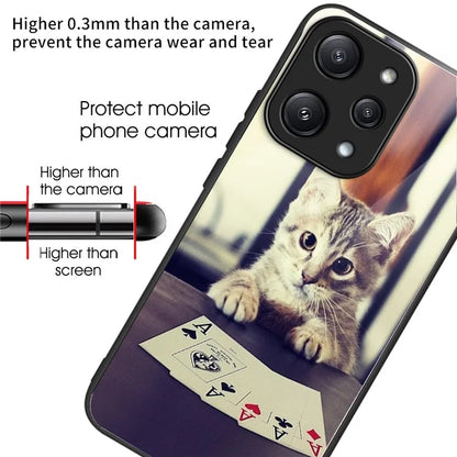 For Xiaomi Redmi 12 5G (Global) / Poco M6 Pro 5G Phone Case TPU Frame Tempered Glass Back Cover