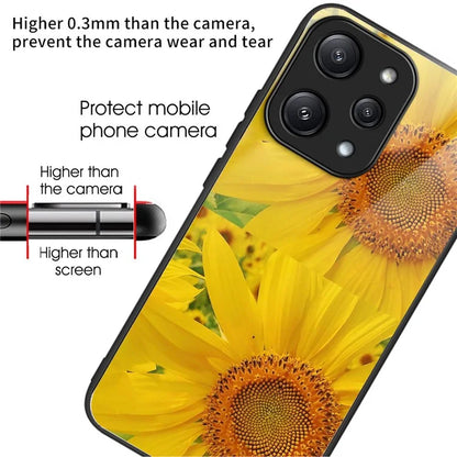 For Xiaomi Redmi 12 5G (Global) / Poco M6 Pro 5G Phone Case TPU Frame Tempered Glass Back Cover