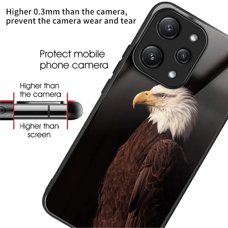 For Xiaomi Redmi 12 5G (Global) / Poco M6 Pro 5G Phone Case TPU Frame Tempered Glass Back Cover