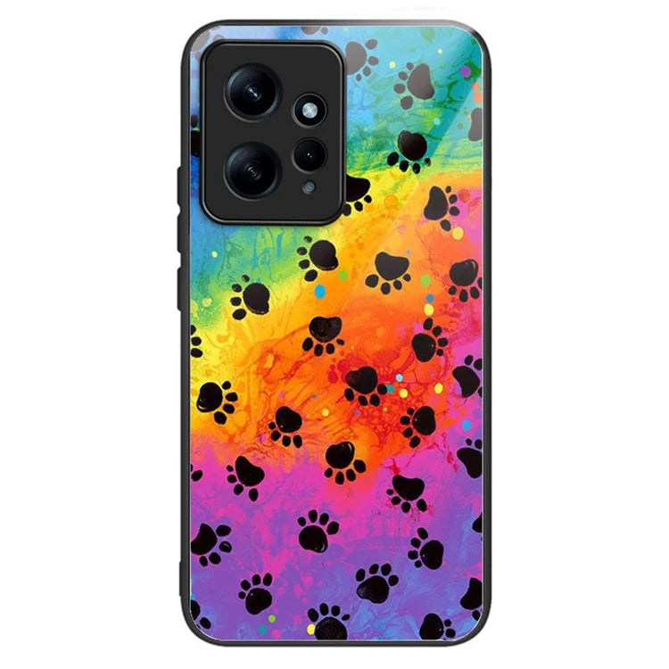 For Xiaomi Redmi Note 12 4G Phone Case Tempered Glass+TPU Anti-drop Cover