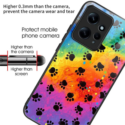 For Xiaomi Redmi Note 12 4G Phone Case Tempered Glass+TPU Anti-drop Cover