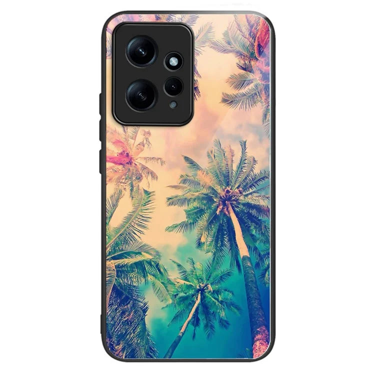 For Xiaomi Redmi Note 12 4G Phone Case Tempered Glass+TPU Anti-drop Cover