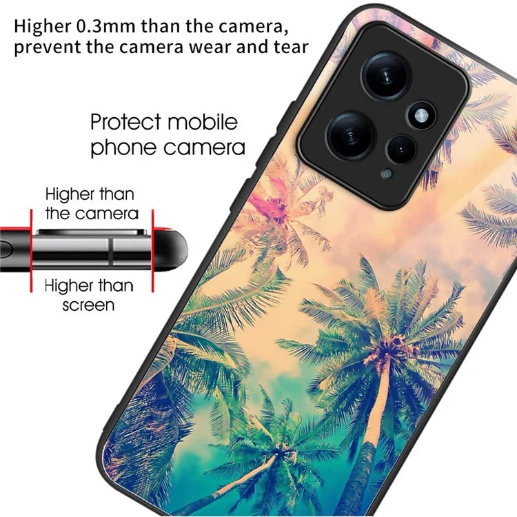 For Xiaomi Redmi Note 12 4G Phone Case Tempered Glass+TPU Anti-drop Cover