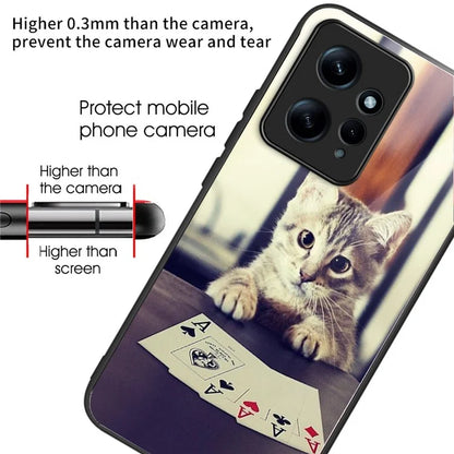 For Xiaomi Redmi Note 12 4G Phone Case Tempered Glass+TPU Anti-drop Cover