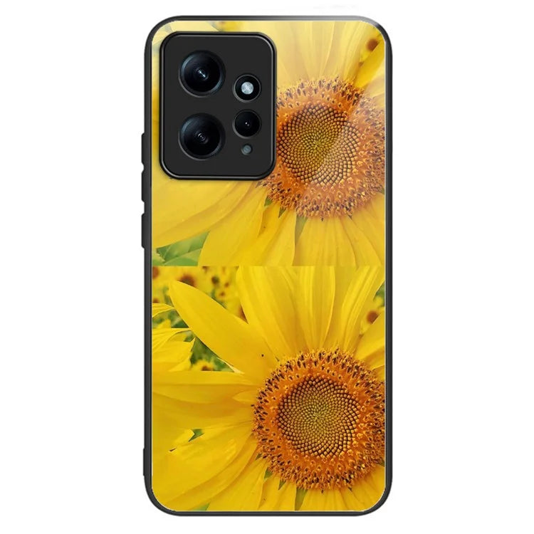 For Xiaomi Redmi Note 12 4G Phone Case Tempered Glass+TPU Anti-drop Cover