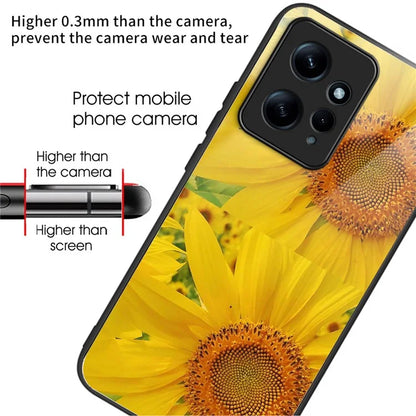 For Xiaomi Redmi Note 12 4G Phone Case Tempered Glass+TPU Anti-drop Cover