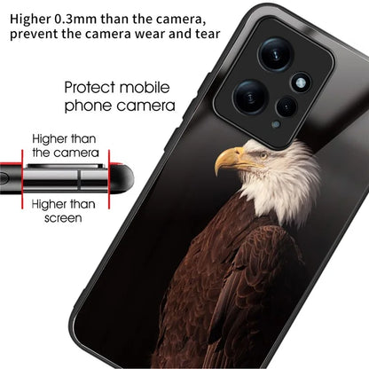 For Xiaomi Redmi Note 12 4G Phone Case Tempered Glass+TPU Anti-drop Cover