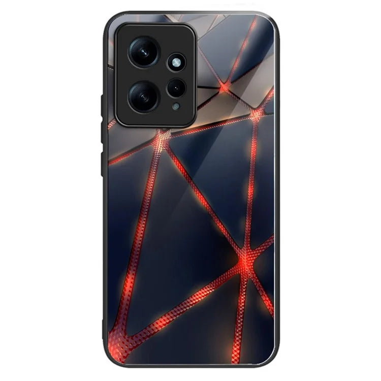 For Xiaomi Redmi Note 12 4G Phone Case Tempered Glass+TPU Anti-drop Cover