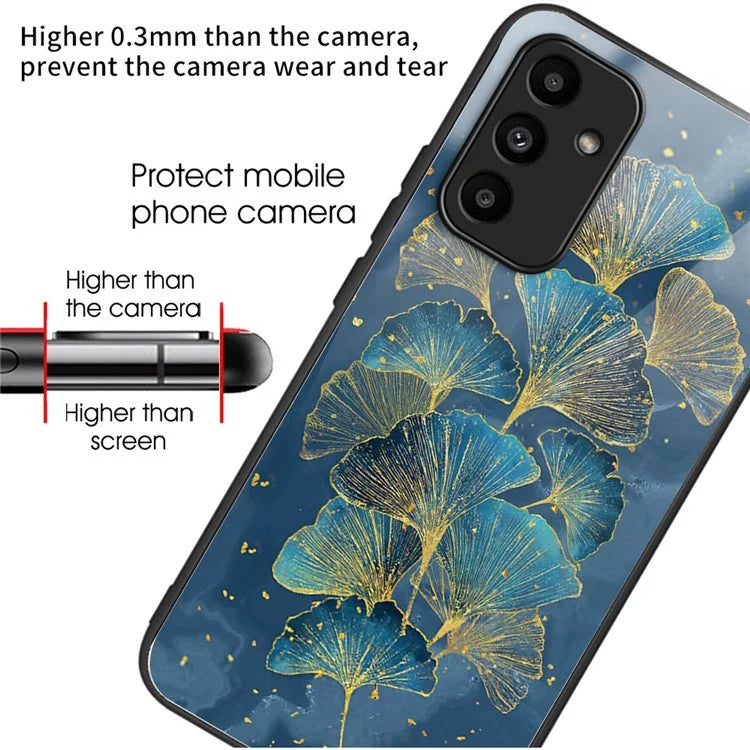 For Samsung Galaxy A15 4G / 5G Tempered Glass Case Drop-proof Protection Pattern Print
