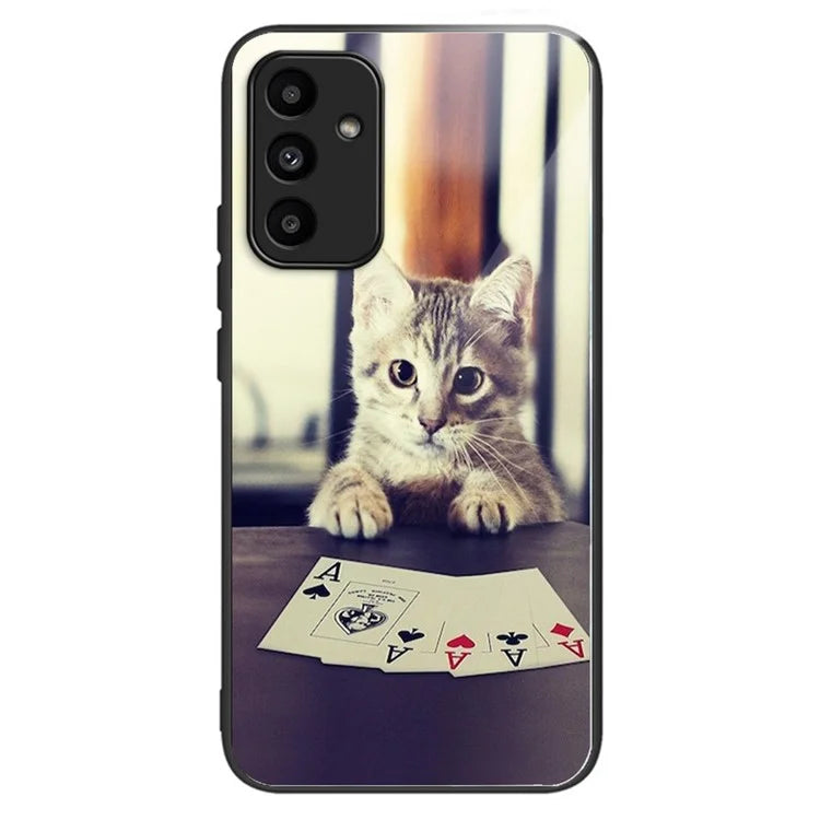 For Samsung Galaxy A15 4G / 5G Tempered Glass Case Drop-proof Protection Pattern Print