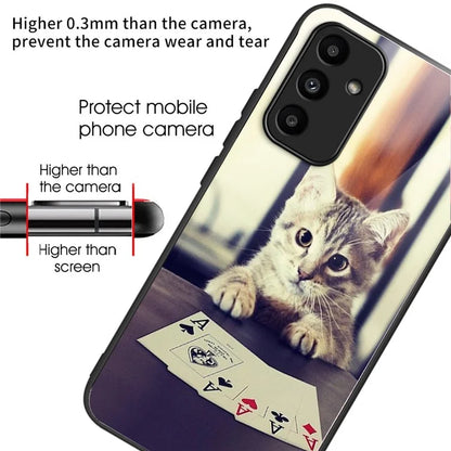 For Samsung Galaxy A15 4G / 5G Tempered Glass Case Drop-proof Protection Pattern Print